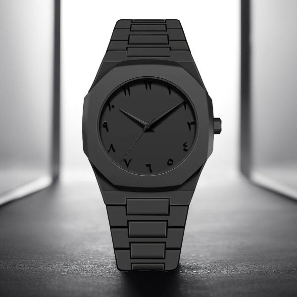 Full Black Aura Quartz Watch – Lightweight Design