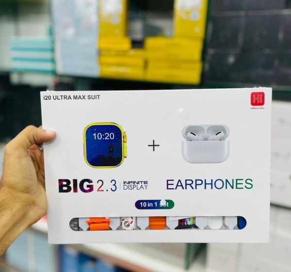 Smartwatch With 7 Plain Color Straps And Airpods